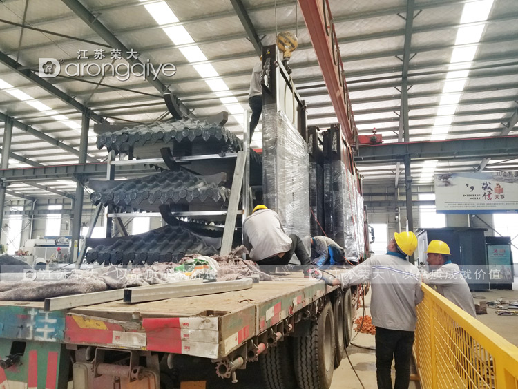 第三批陜西仿古公交候車(chē)亭發(fā)貨圖一