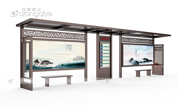 仿古候車亭,古典韻味與現代科技的和諧交響